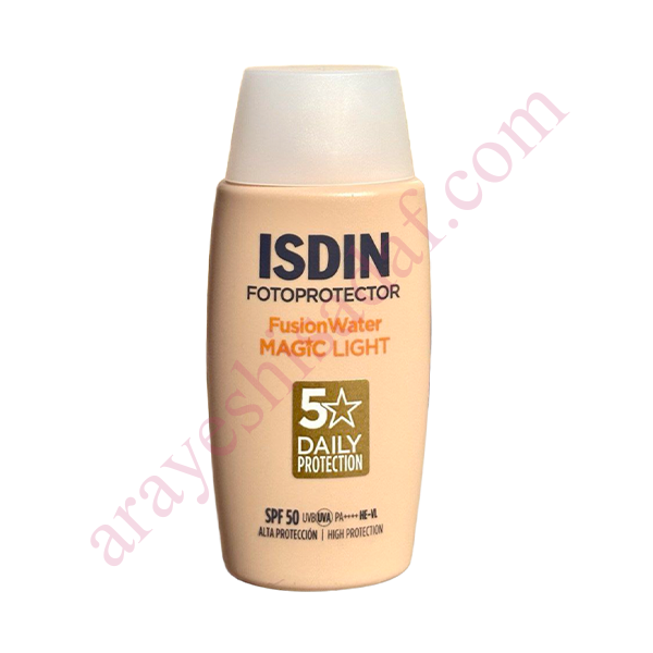 MAGIC-LIGHT1 ضد آفتاب ایزدین رنگی فیوژن واتر مجیک اصل SPF50